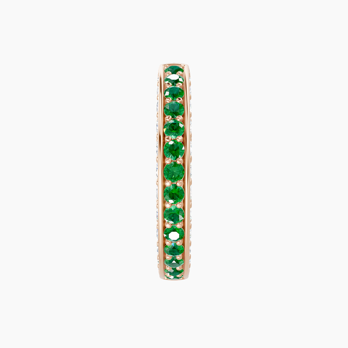 Damia | 18k Rose Gold 9.5 mm Emerald & Diamond Hoop Piercing