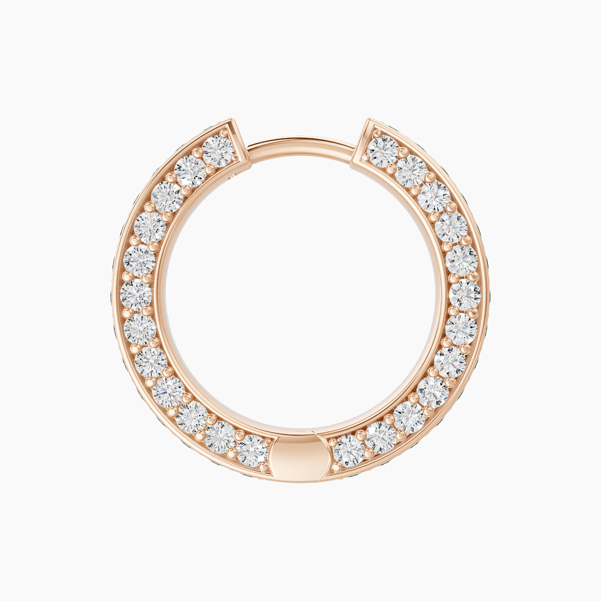 Damia | 18k Rose Gold 9.5 mm Emerald & Diamond Hoop Piercing
