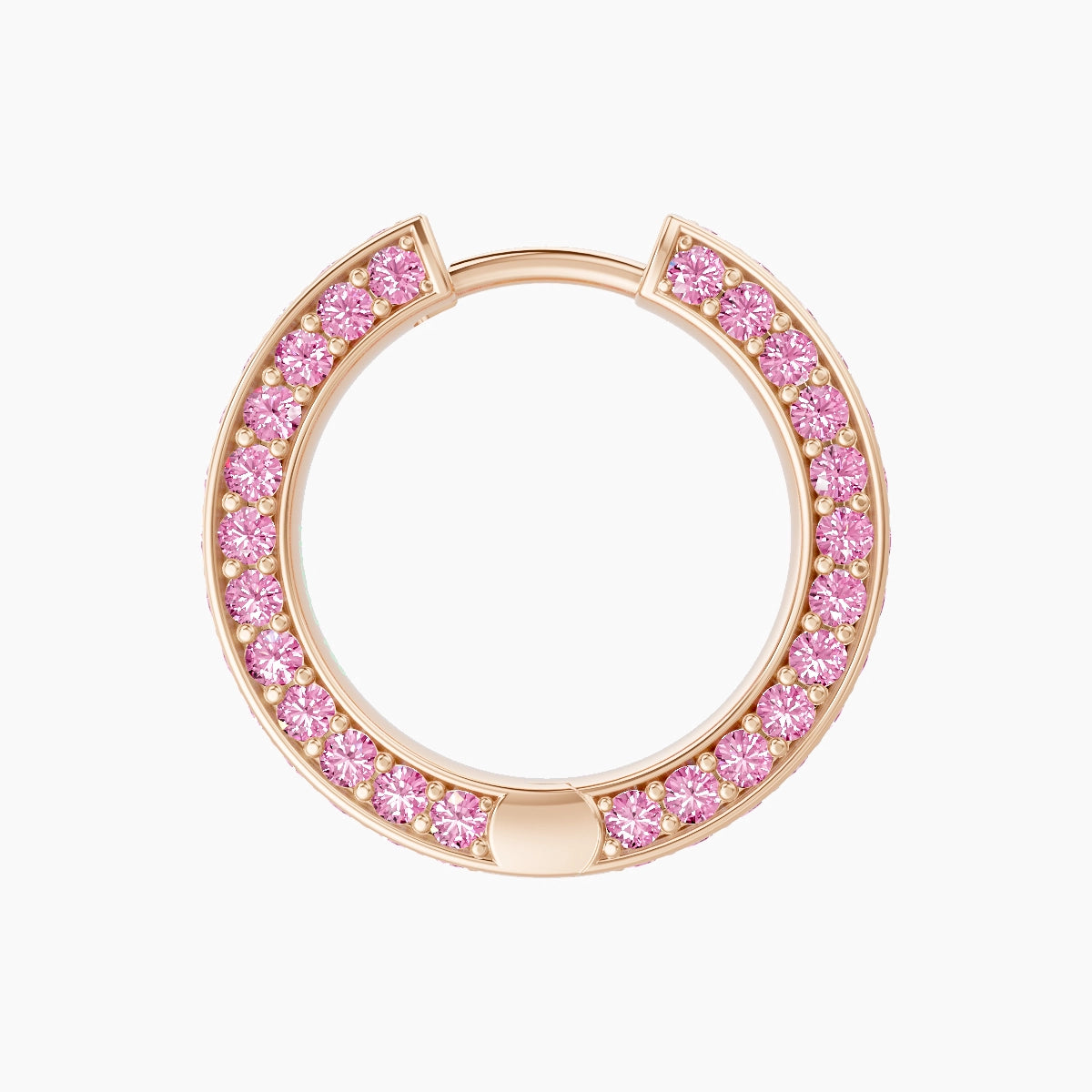 Damia | 18k Rose Gold 9.5 mm Pink Sapphire Hoop Piercing