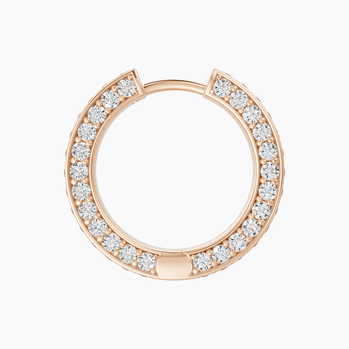 Damia | 18k Rose Gold 9.5 mm Ruby & Diamond Hoop Piercing
