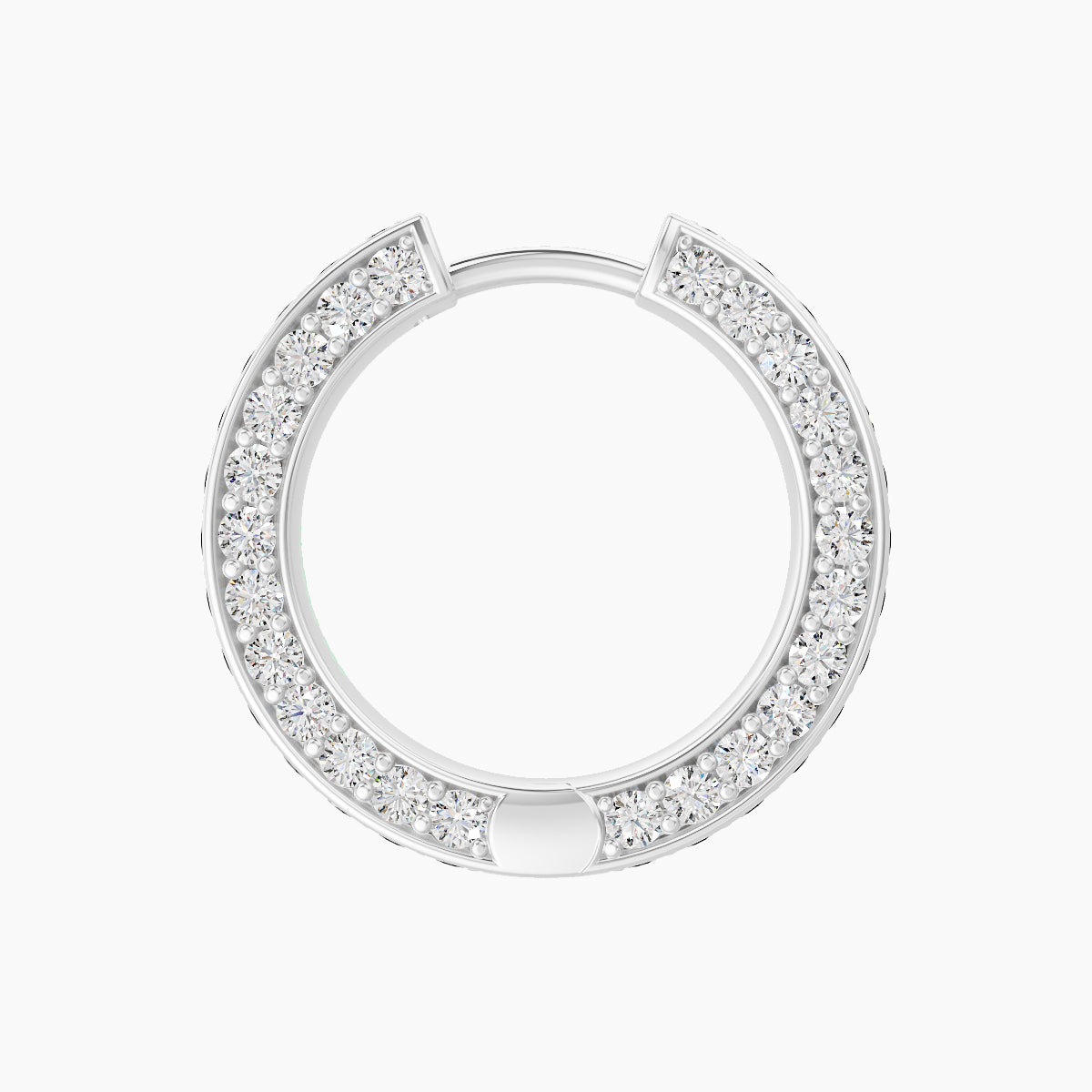 Damia | 18k White Gold 9.5 mm Black Diamond & Diamond Hoop Piercing