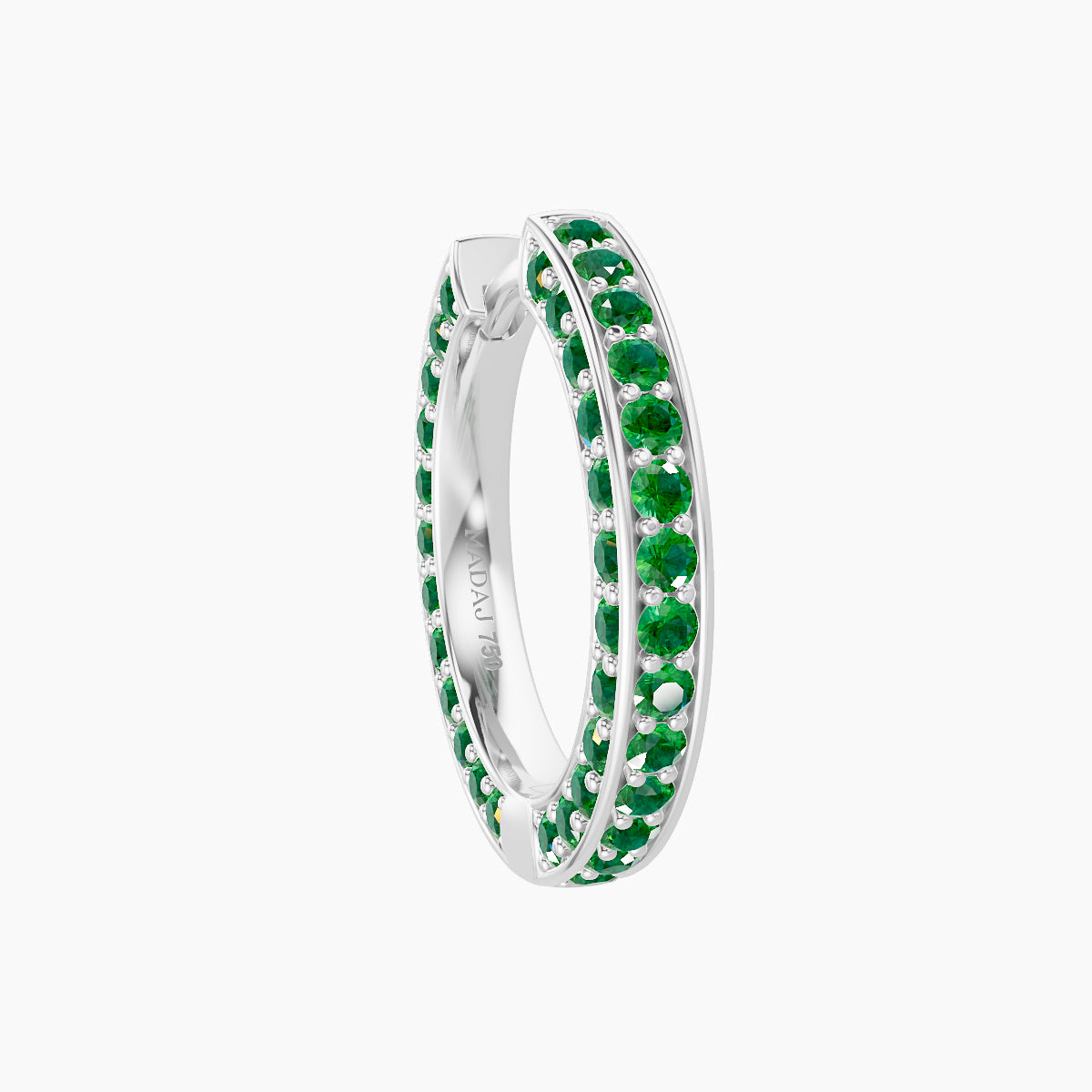 Damia | 18k White Gold 9.5 mm Emerald Hoop Piercing