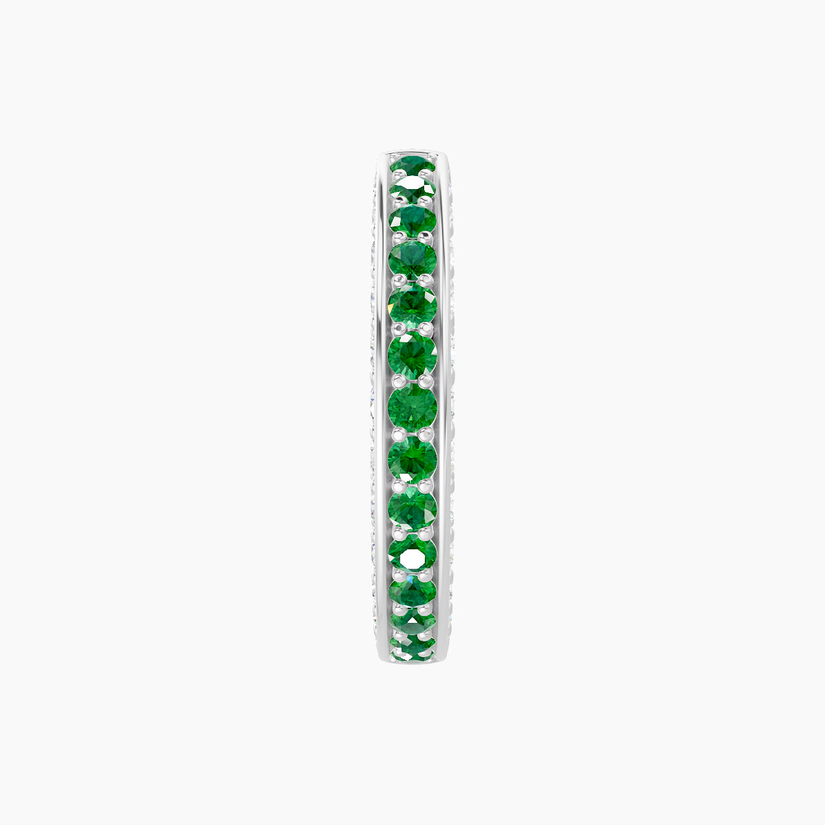 Damia | 18k White Gold 9.5 mm Emerald & Diamond Hoop Piercing