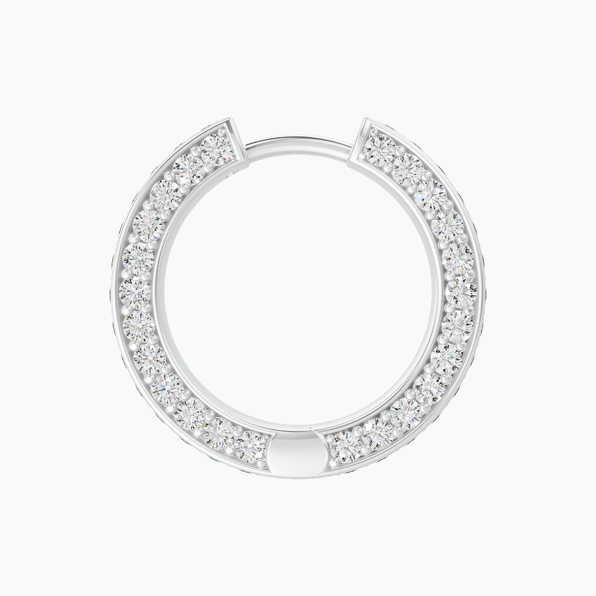 Damia | 18k White Gold 9.5 mm Emerald & Diamond Hoop Piercing