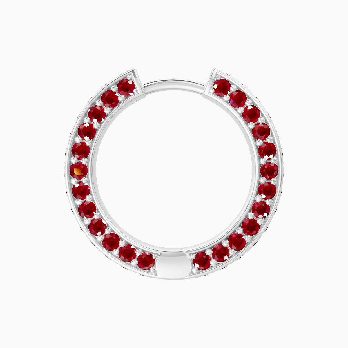 Damia | 18k White Gold 9.5 mm Ruby Hoop Piercing