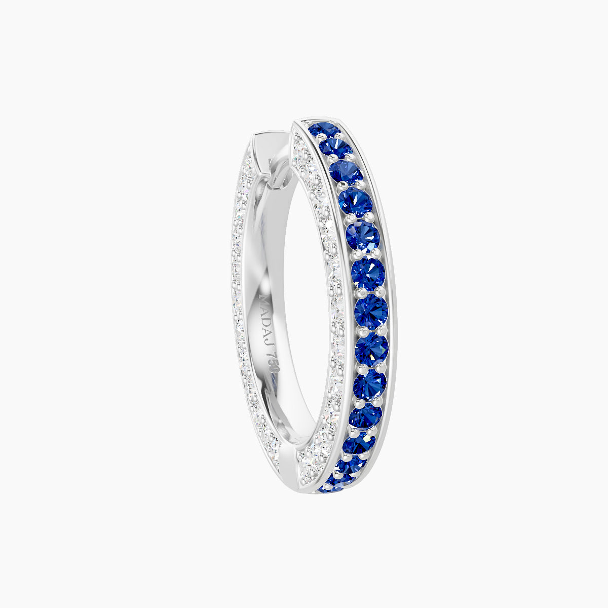 Damia | 18k White Gold 9.5 mm Sapphire & Diamond Hoop Piercing