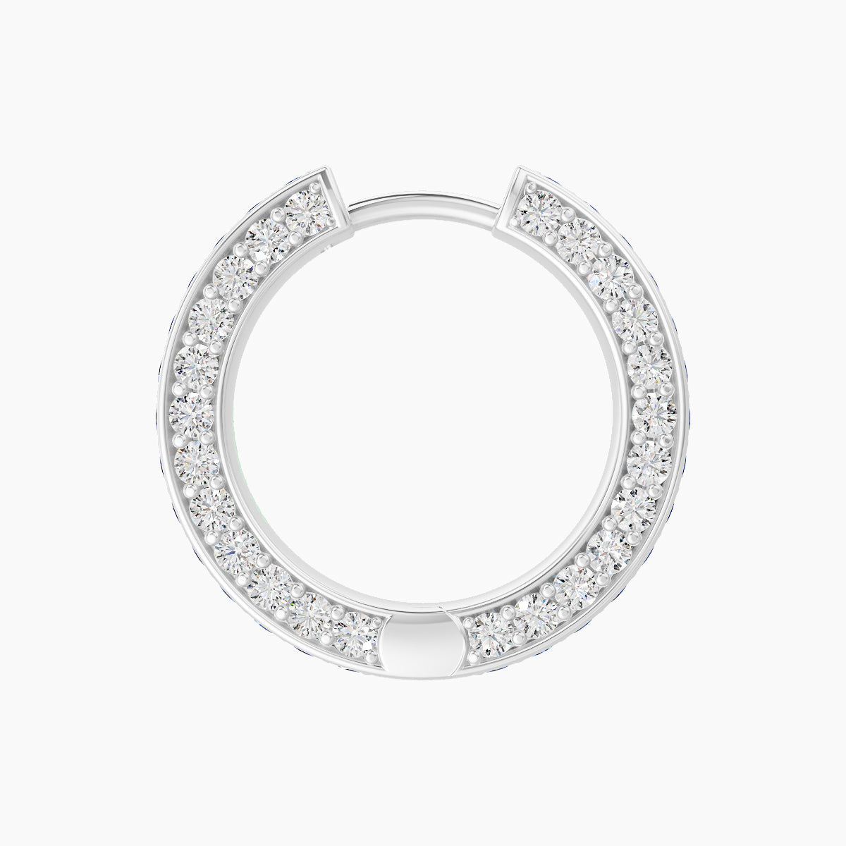 Damia | 18k White Gold 9.5 mm Sapphire & Diamond Hoop Piercing