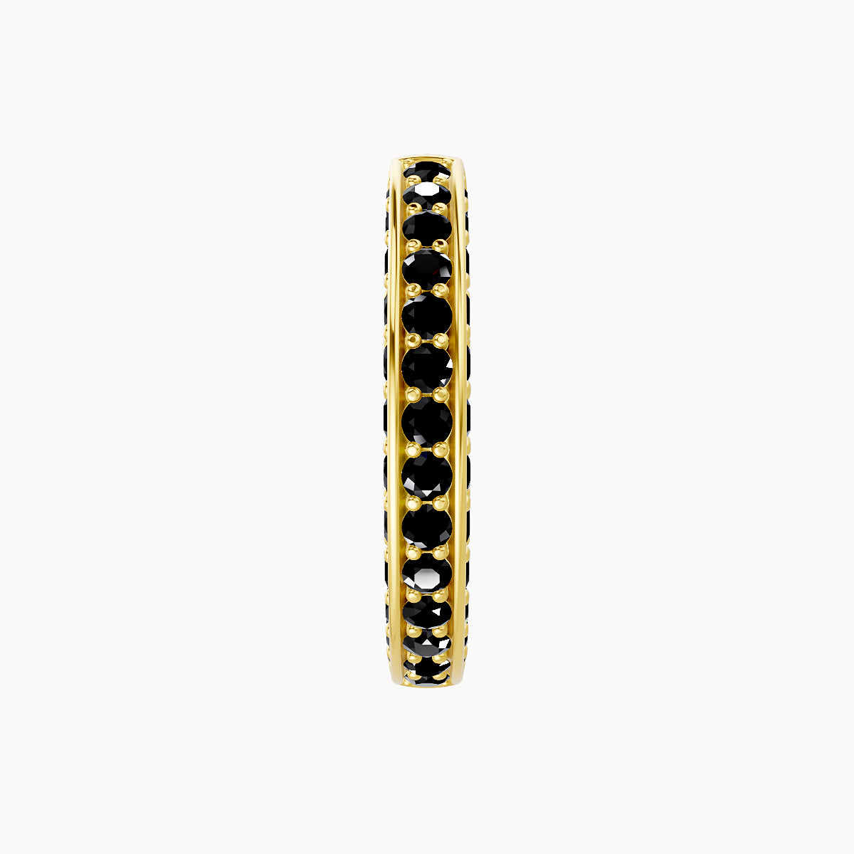 Damia | 18k Yellow Gold 9.5 mm Black Diamond Hoop Piercing