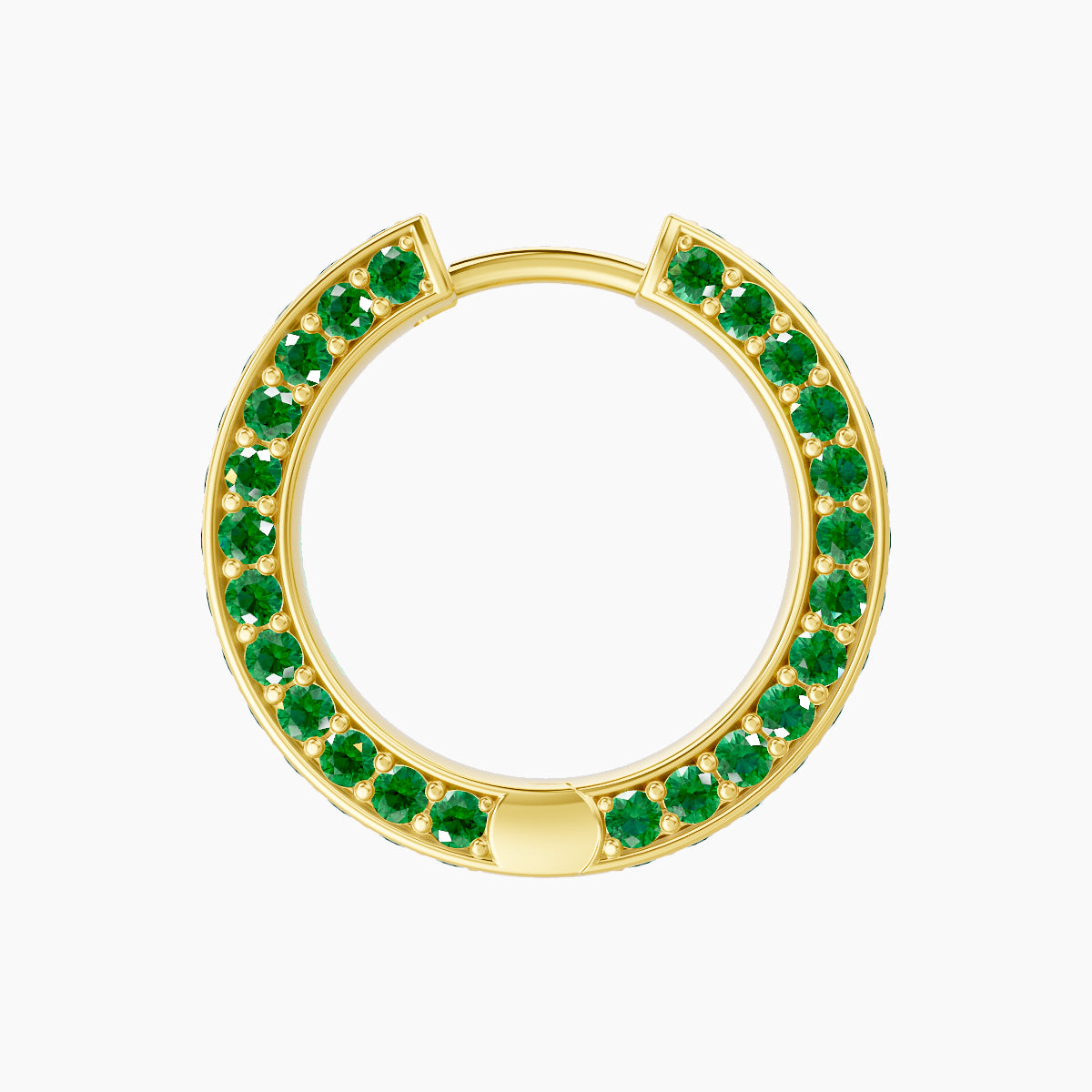 Damia | 18k Yellow Gold 9.5 mm Emerald Hoop Piercing