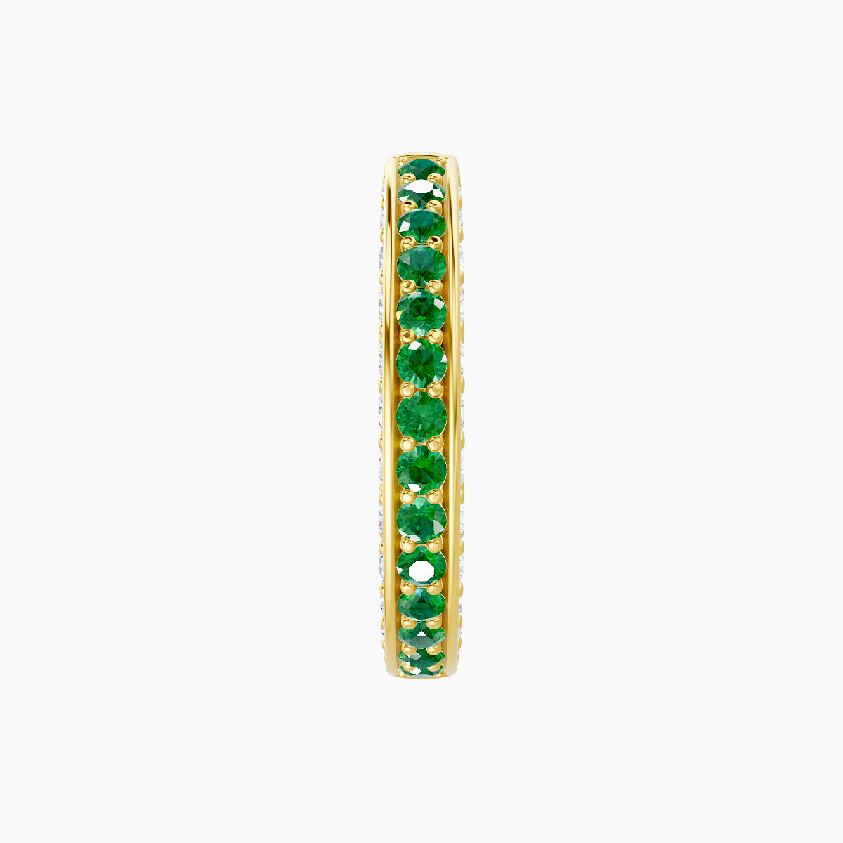 Damia | 18k Yellow Gold 9.5 mm Emerald & Diamond Hoop Piercing