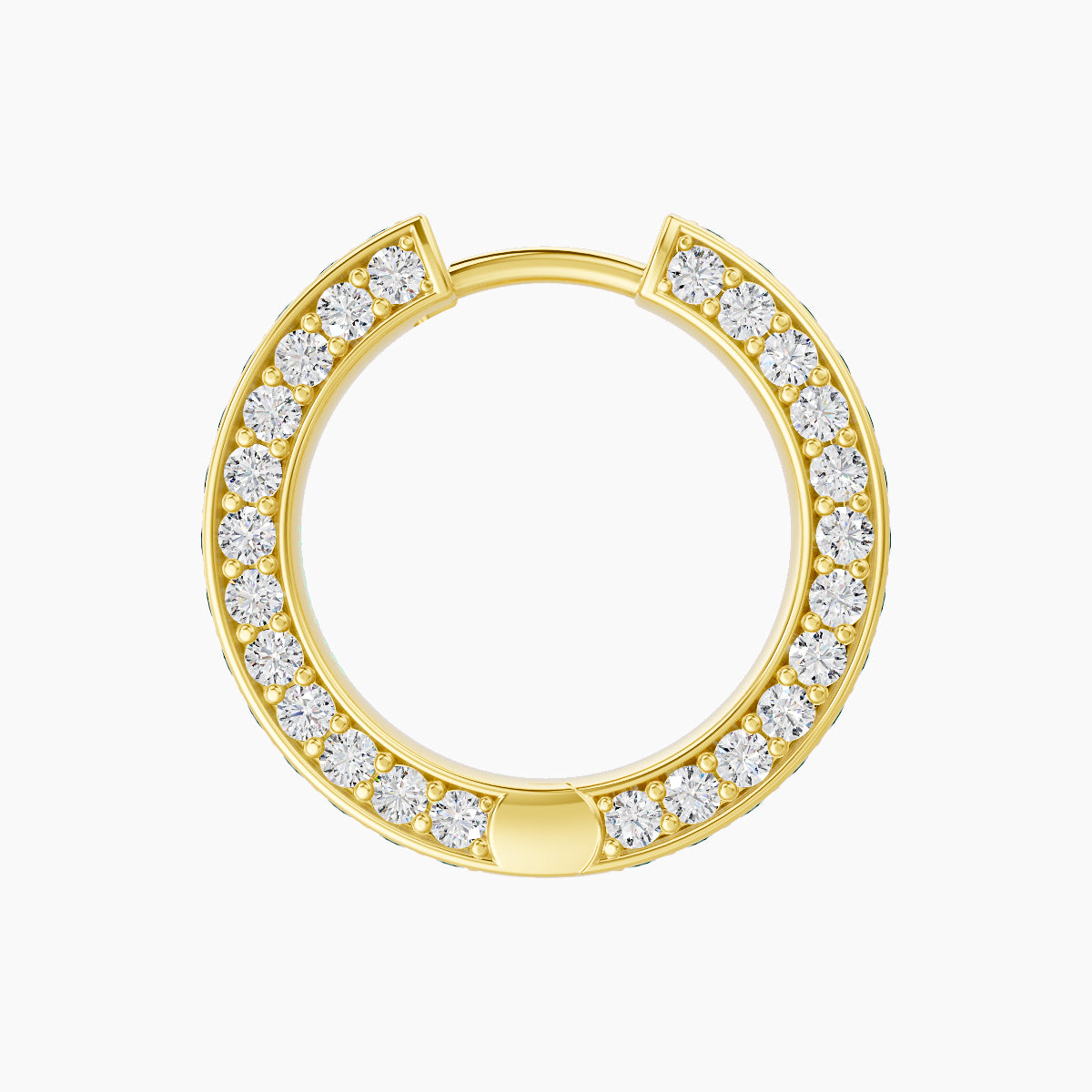 Damia | 18k Yellow Gold 9.5 mm Emerald & Diamond Hoop Piercing