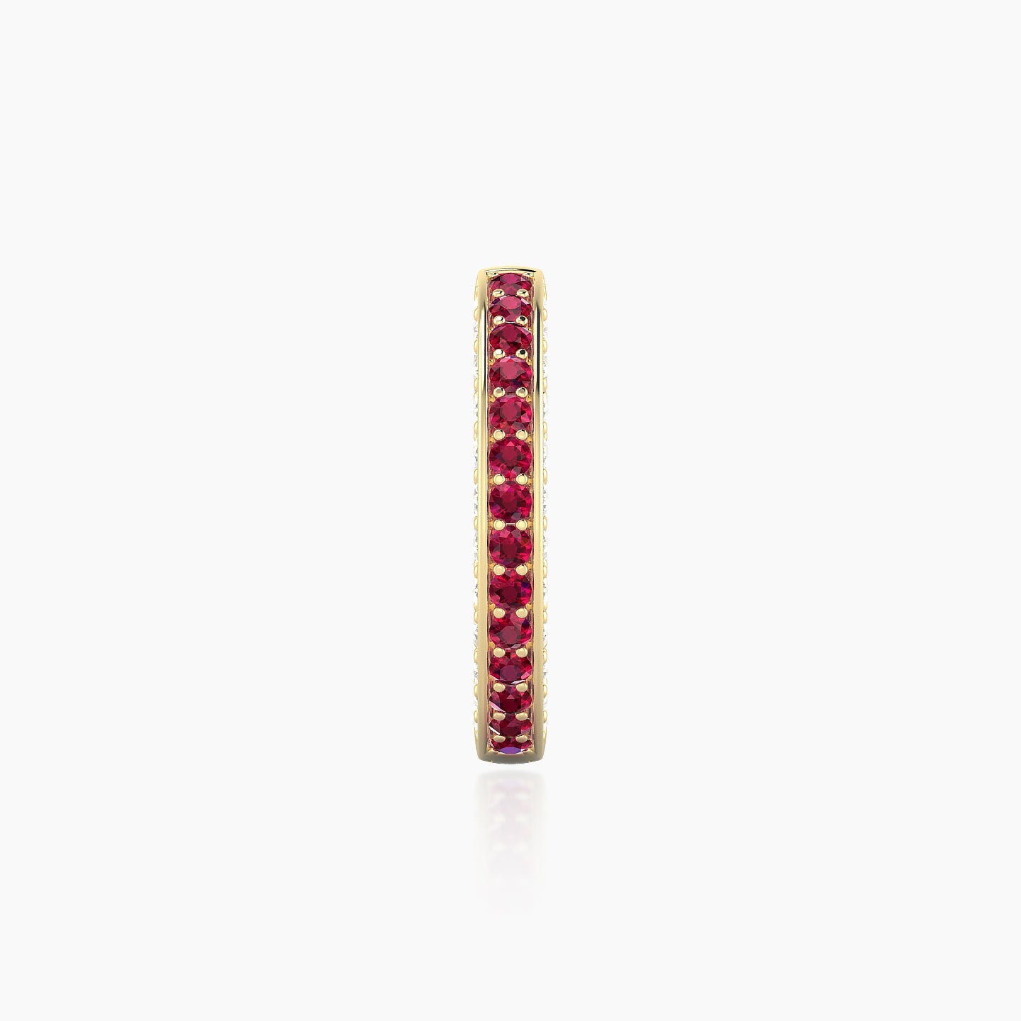 Damia | 18k Yellow Gold 9.5 mm Ruby & Diamond Hoop Piercing