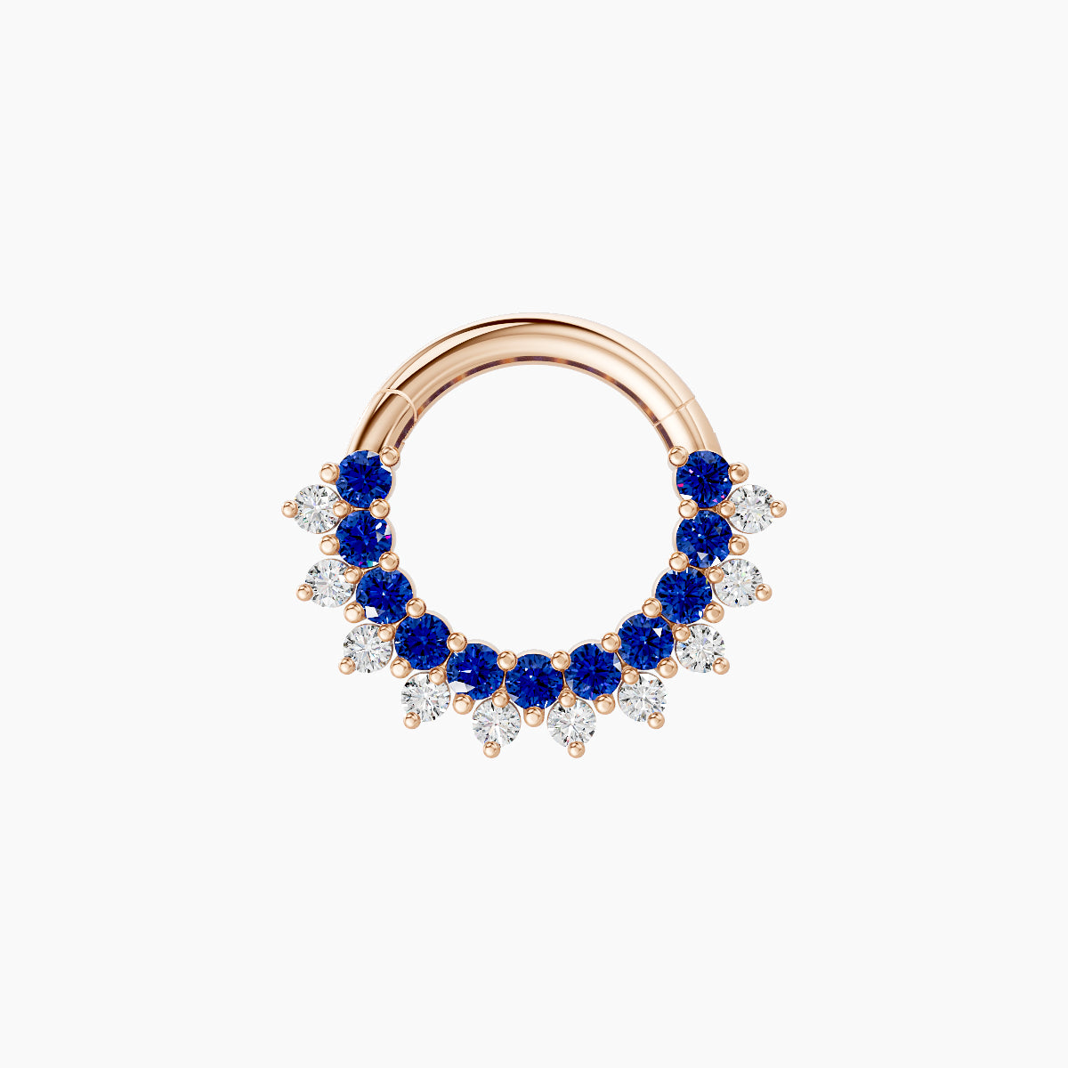 Danae | 18k Rose Gold 6.5 mm Sapphire & Diamond Daith Piercing