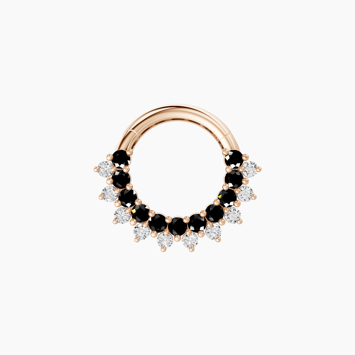 Danae | 18k Rose Gold 6.5 mm Black Diamond & Diamond Septum Piercing