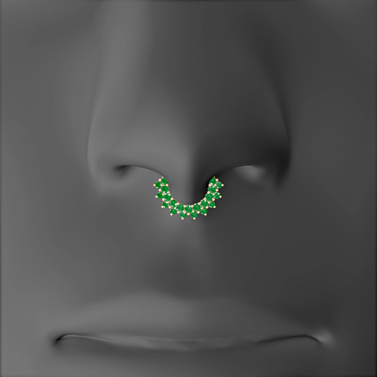 Danae | 18k Rose Gold 6.5 mm Emerald Septum Piercing