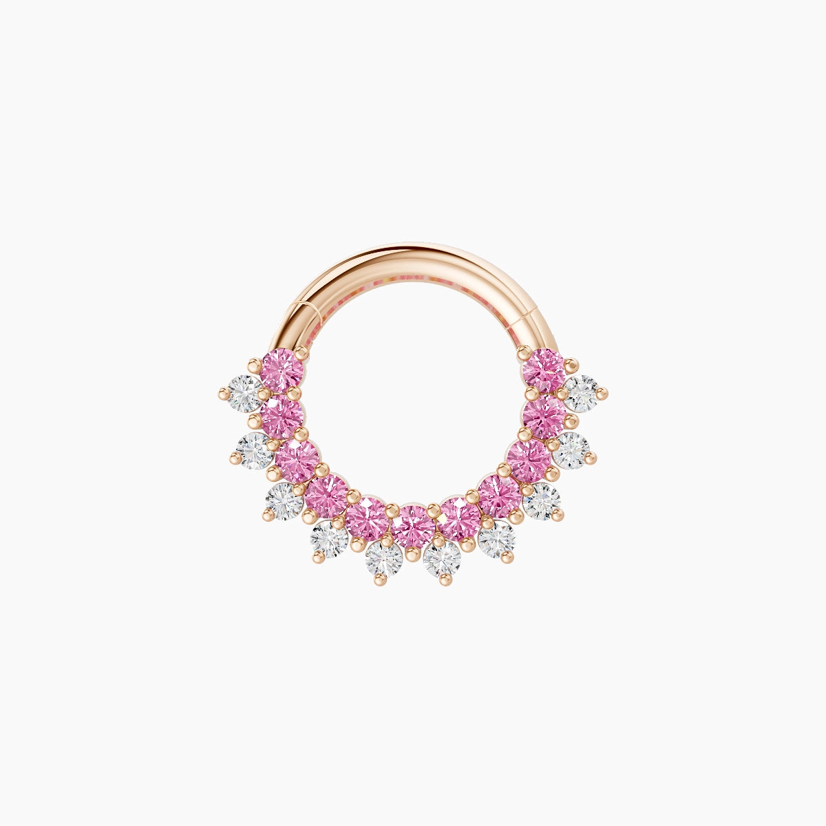 Danae | 18k Rose Gold 6.5 mm Pink Sapphire & Diamond Septum Piercing