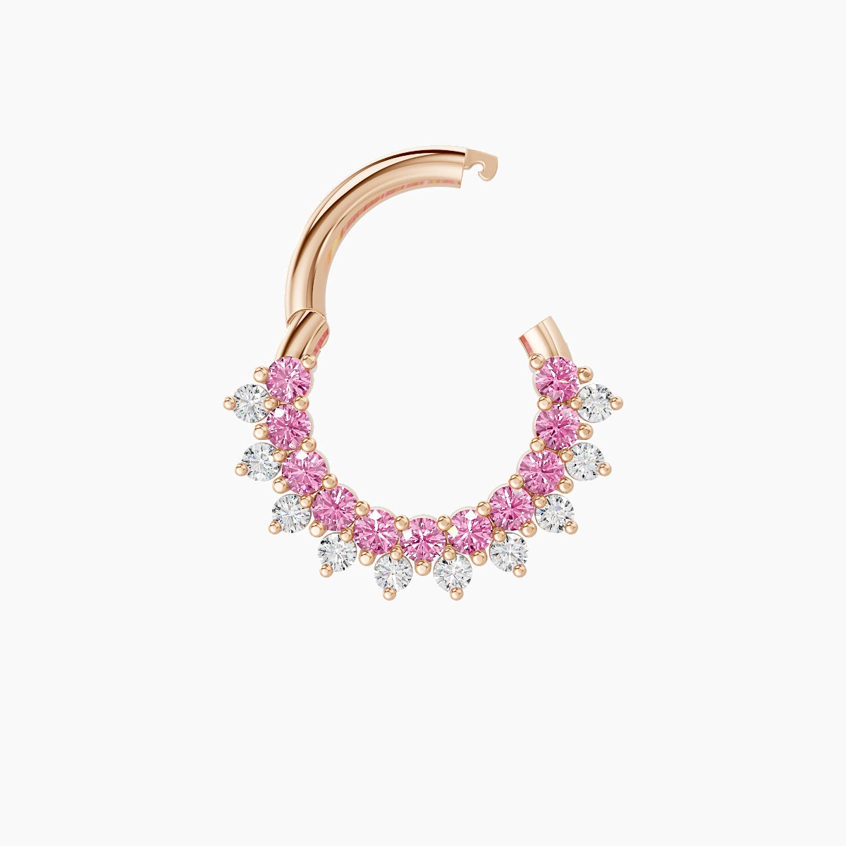 Danae | 18k Rose Gold 6.5 mm Pink Sapphire & Diamond Septum Piercing