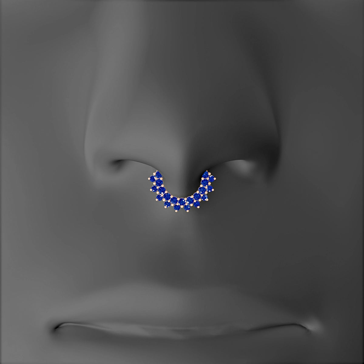 Danae | 18k Rose Gold 6.5 mm Sapphire & Diamond Septum Piercing
