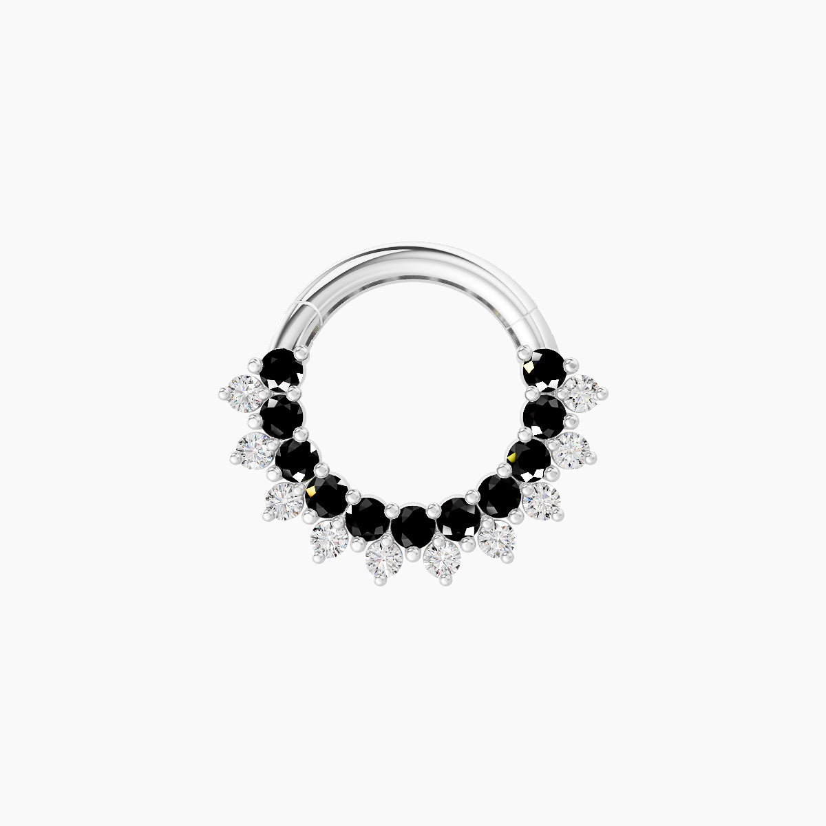 Danae | 18k White Gold 6.5 mm Black Diamond & Diamond Septum Piercing