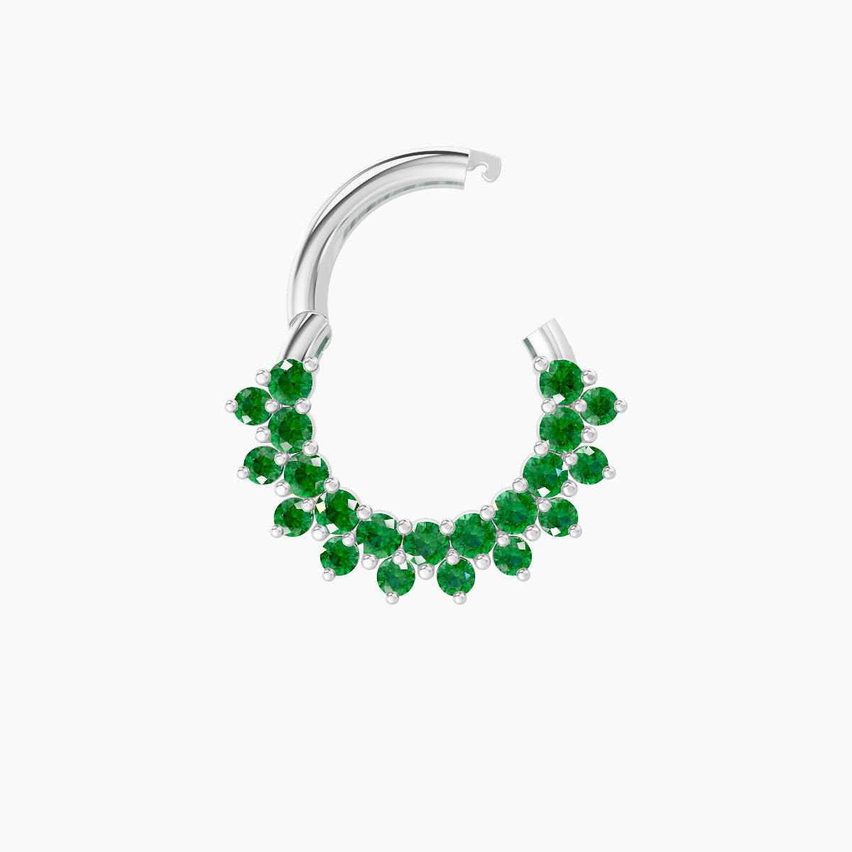 Danae | 18k White Gold 6.5 mm Emerald Septum Piercing