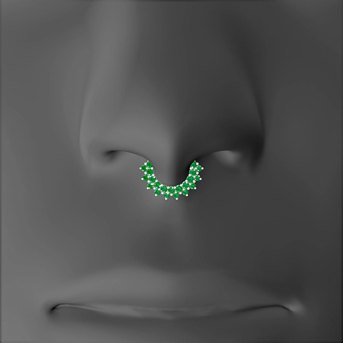 Danae | 18k White Gold 6.5 mm Emerald Septum Piercing