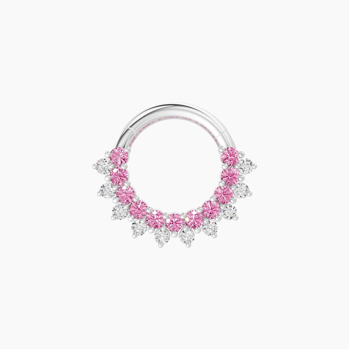 Danae | 18k White Gold 6.5 mm Pink Sapphire & Diamond Septum Piercing