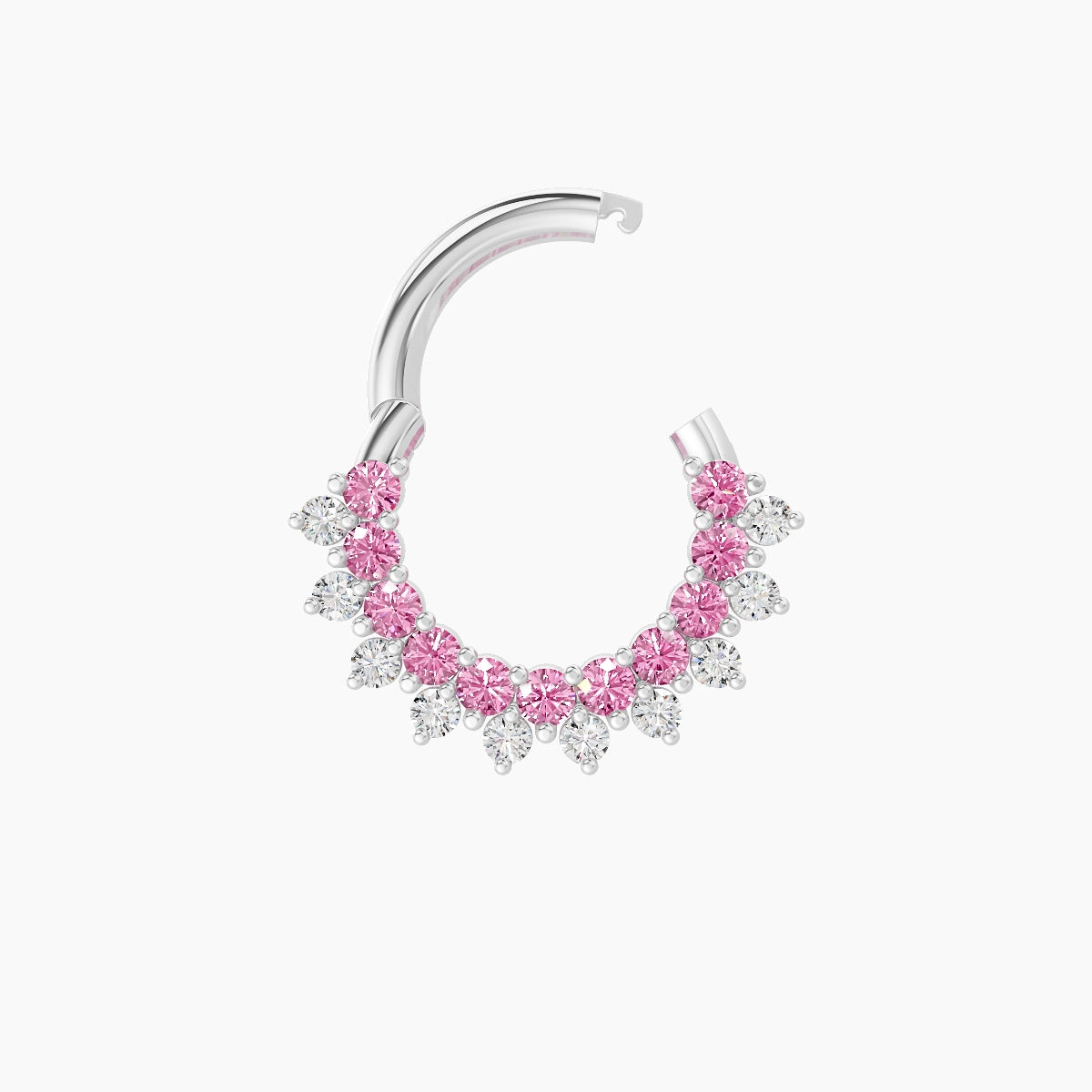 Danae | 18k White Gold 6.5 mm Pink Sapphire & Diamond Septum Piercing