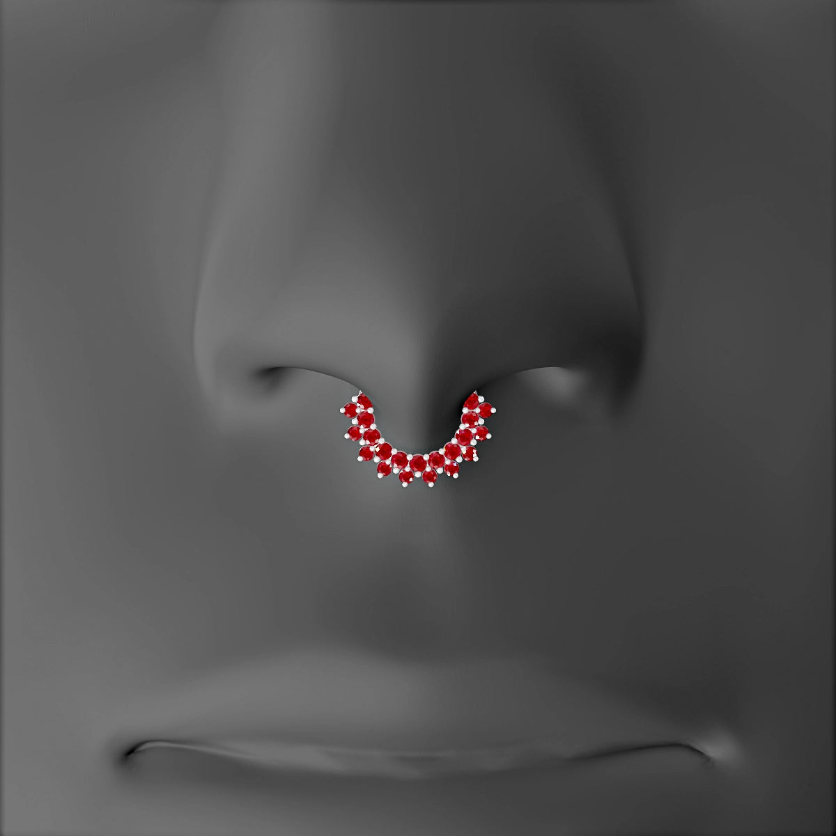 Danae | 18k White Gold 6.5 mm Ruby & Diamond Septum Piercing