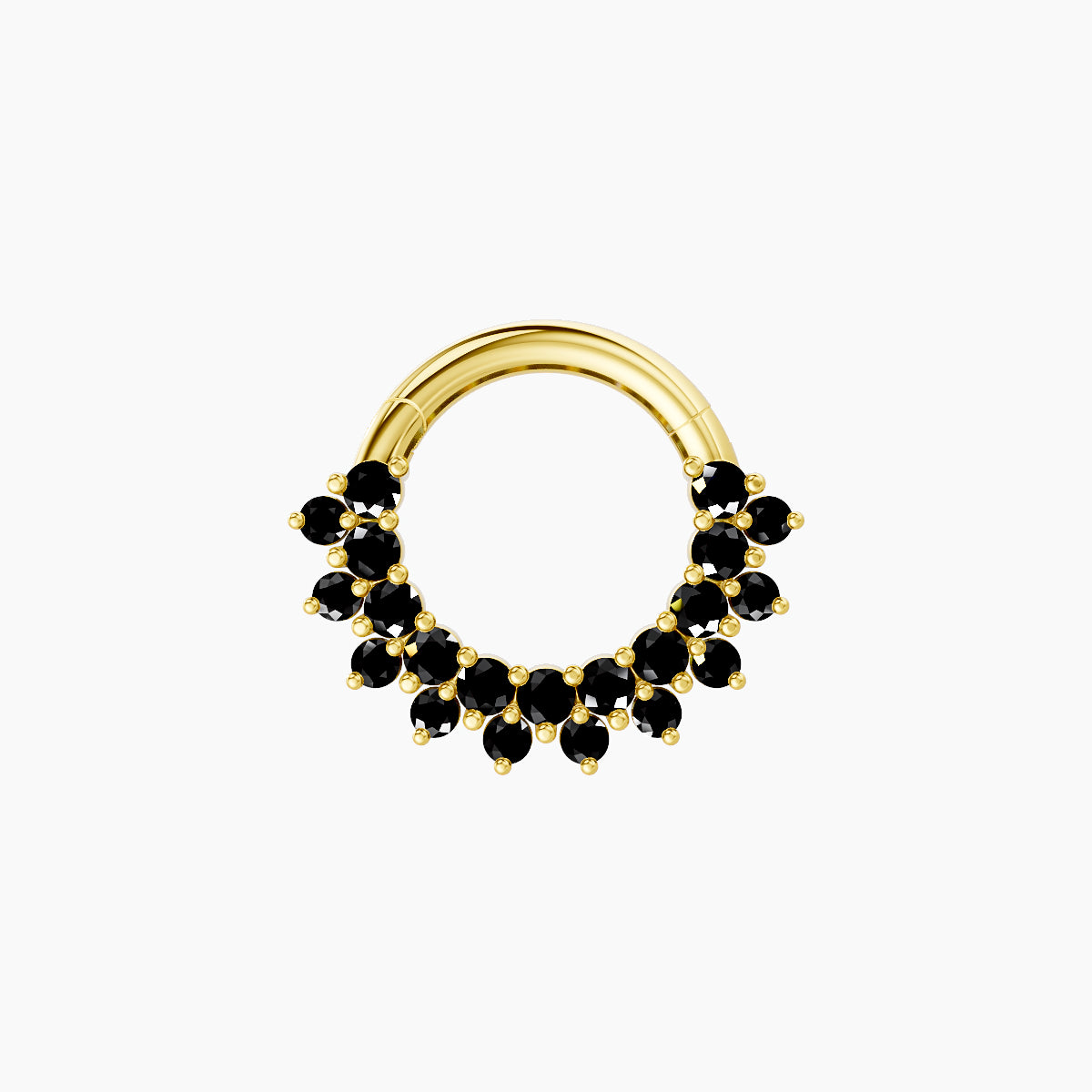 Danae | 18k Yellow Gold 6.5 mm Black Diamond Septum Piercing
