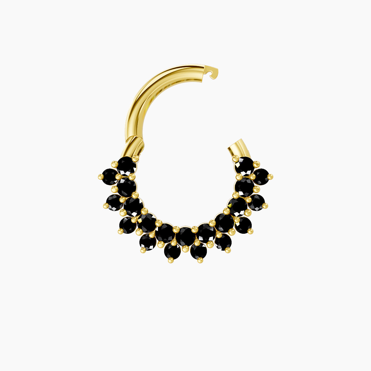 Danae | 18k Yellow Gold 6.5 mm Black Diamond Septum Piercing