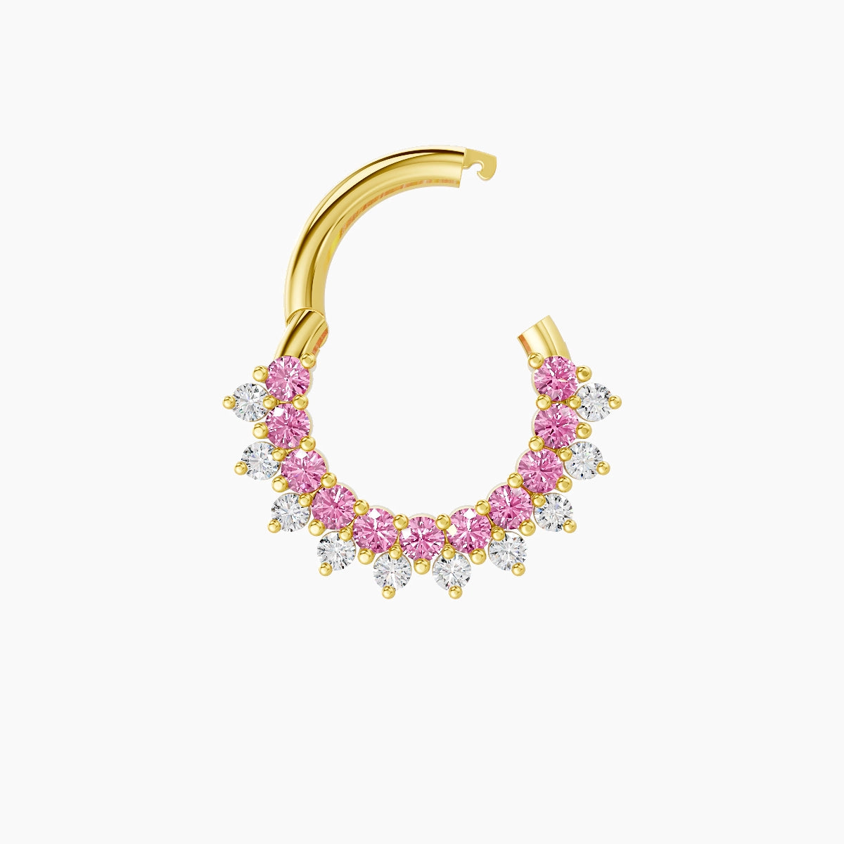Danae | 18k Yellow Gold 6.5 mm Pink Sapphire & Diamond Septum Piercing