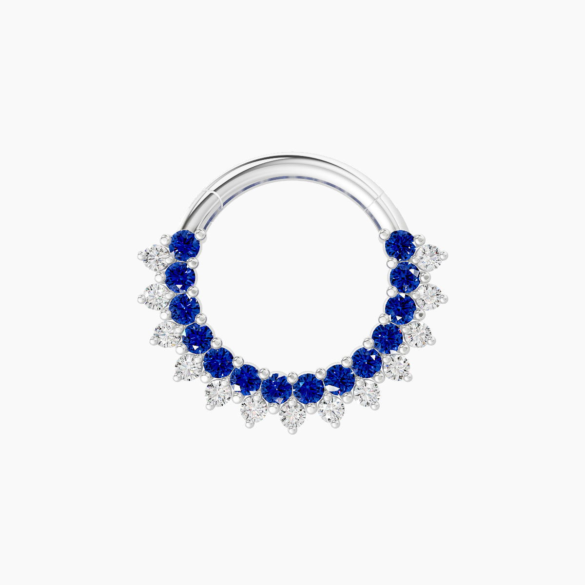 Danae | 18k White Gold 8 mm Sapphire & Diamond Daith Piercing