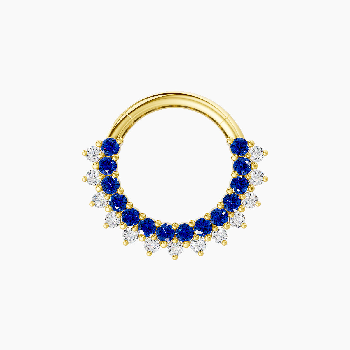 Danae | 18k Yellow Gold 8 mm Sapphire & Diamond Daith Piercing