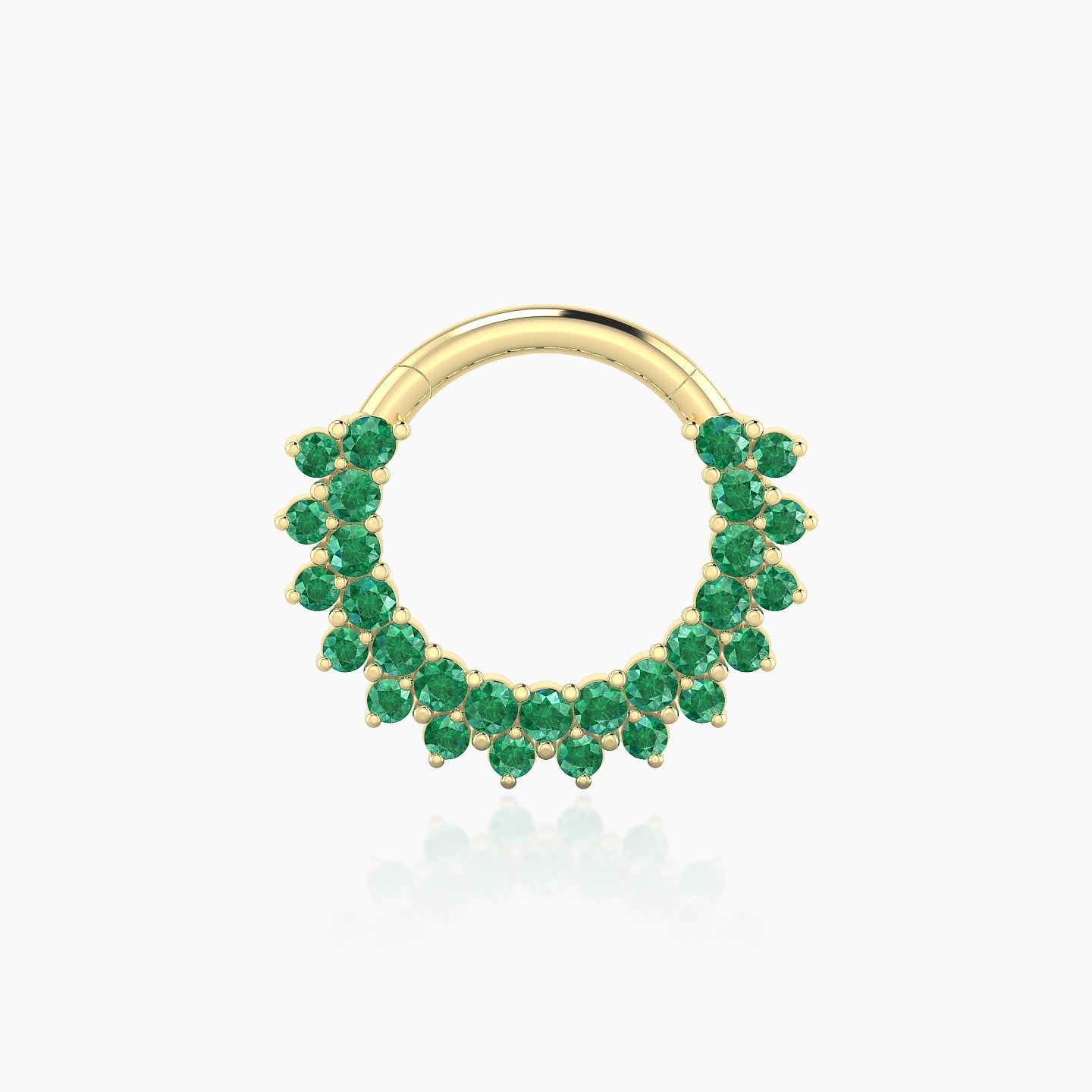Danae | 18k Yellow Gold 8 mm Emerald Daith Piercing