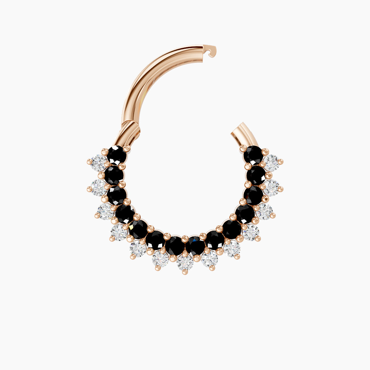 Danae | 18k Rose Gold 8 mm Black Diamond & Diamond Septum Piercing