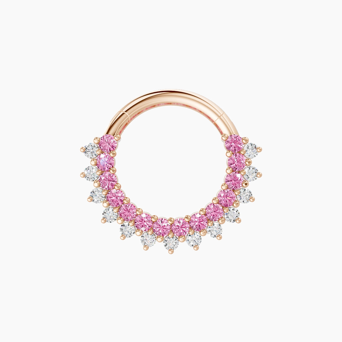Danae | 18k Rose Gold 8 mm Pink Sapphire & Diamond Septum Piercing