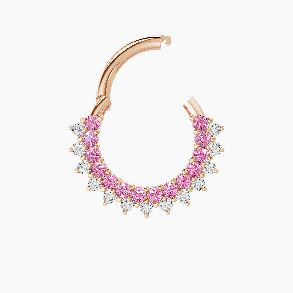Danae | 18k Rose Gold 8 mm Pink Sapphire & Diamond Septum Piercing