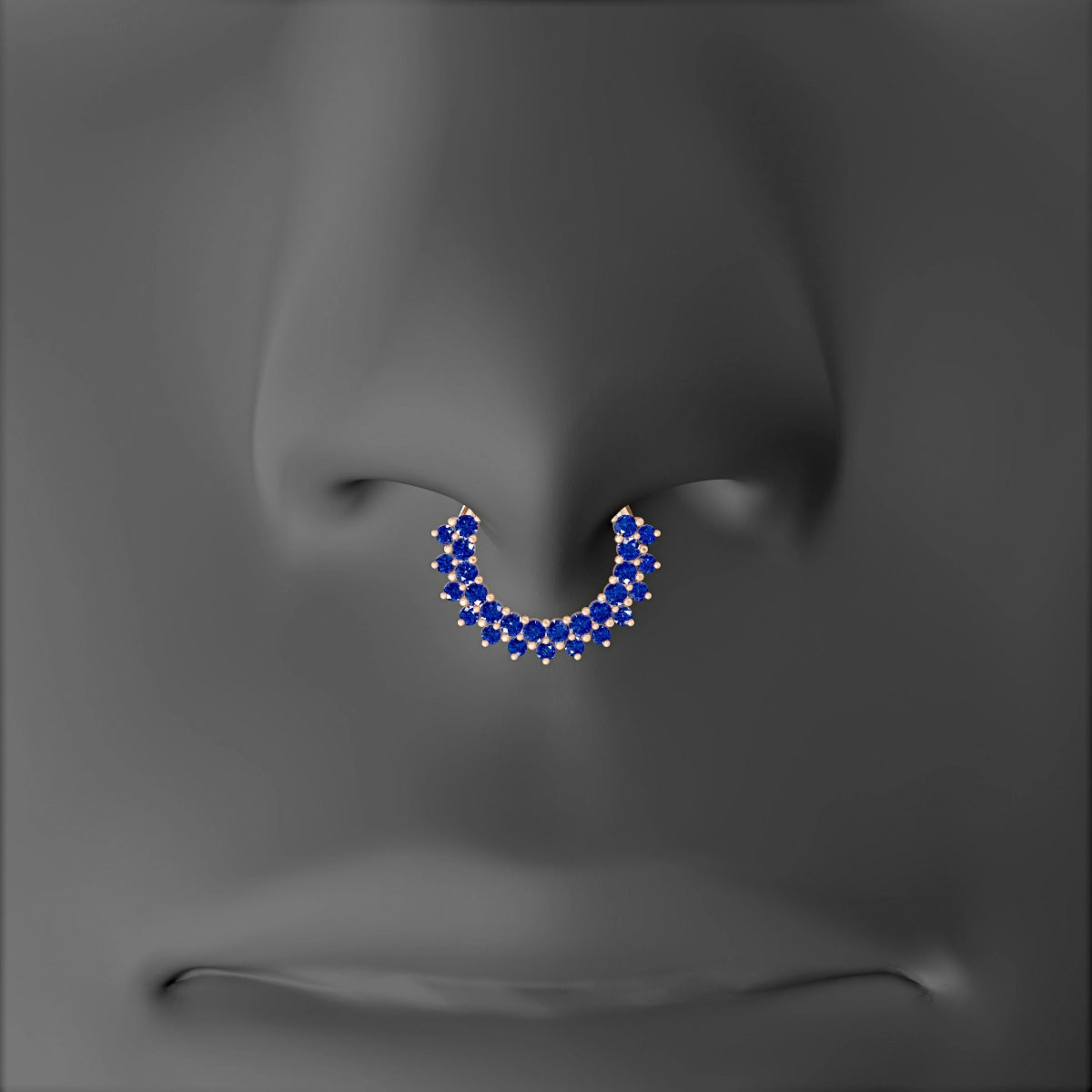 Danae | 18k Rose Gold 8 mm Sapphire & Diamond Septum Piercing