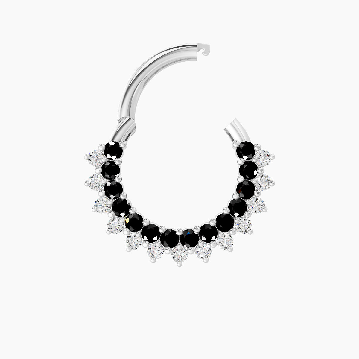 Danae | 18k White Gold 8 mm Black Diamond & Diamond Septum Piercing
