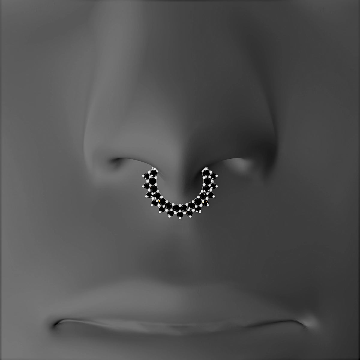 Danae | 18k White Gold 8 mm Black Diamond Septum Piercing