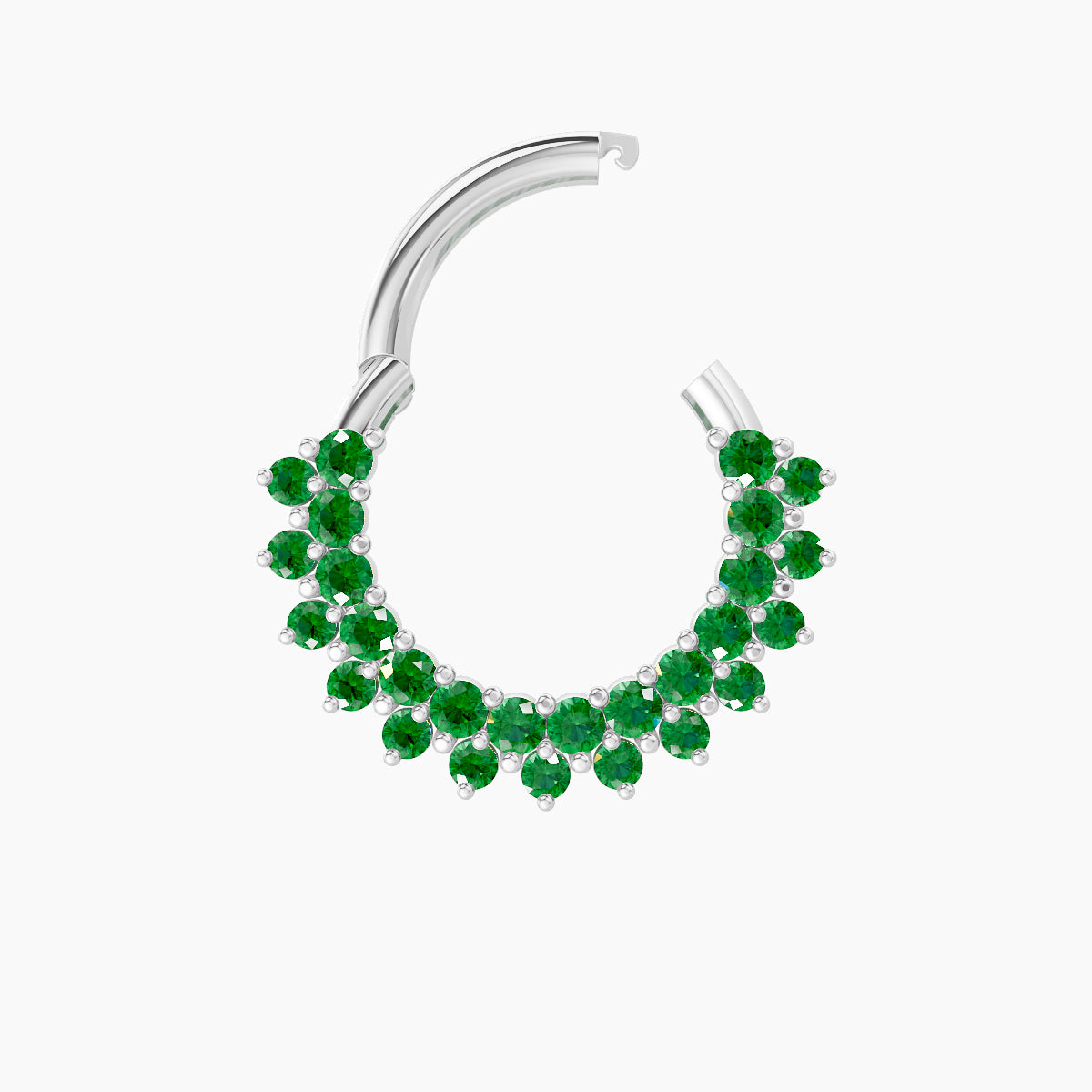 Danae | 18k White Gold 8 mm Emerald Septum Piercing
