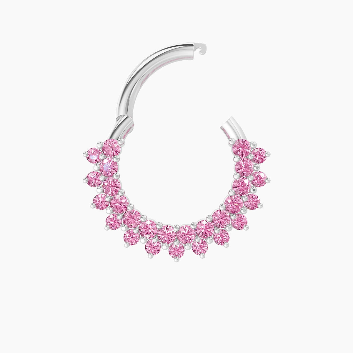 Danae | 18k White Gold 8 mm Pink Sapphire Septum Piercing
