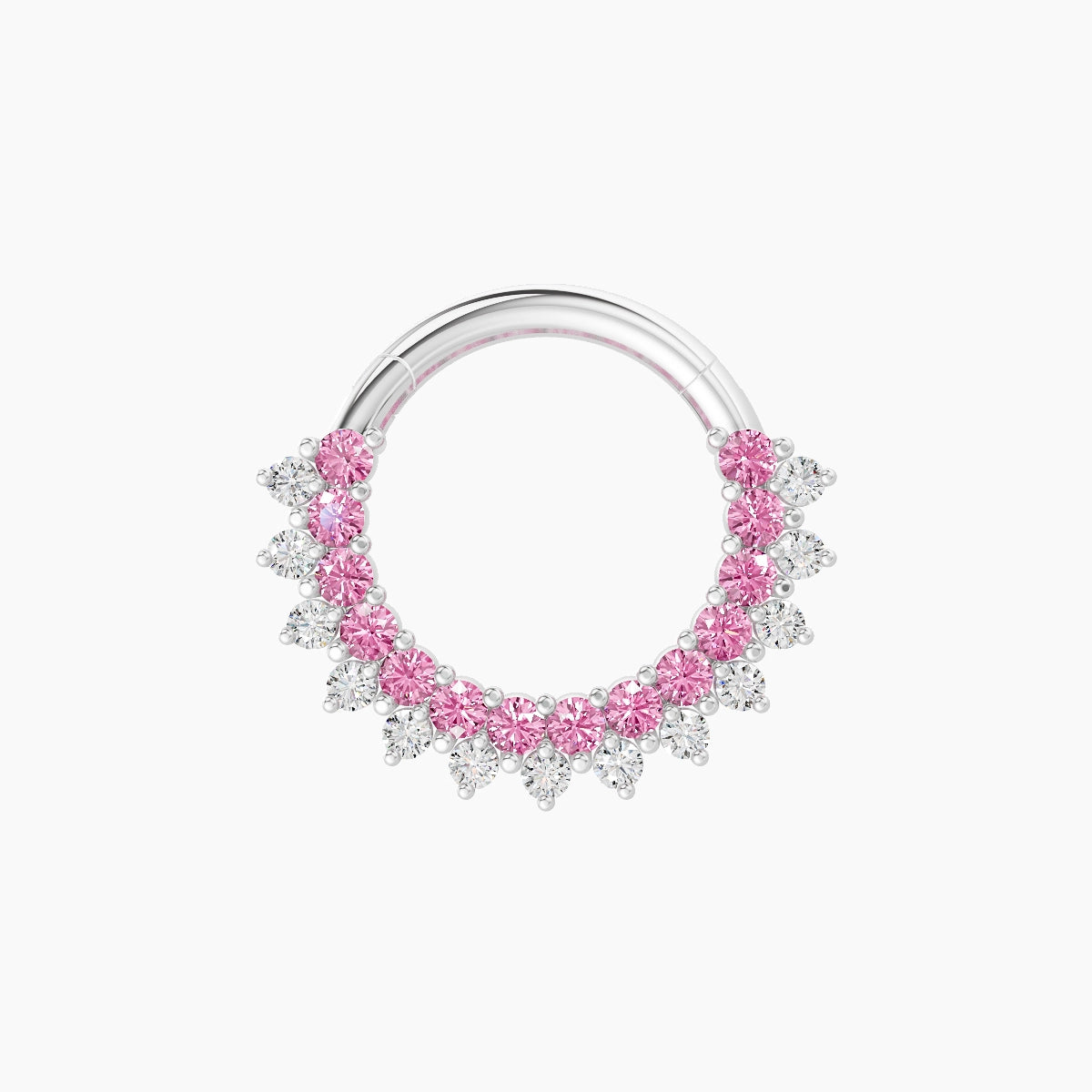 Danae | 18k White Gold 8 mm Pink Sapphire & Diamond Septum Piercing
