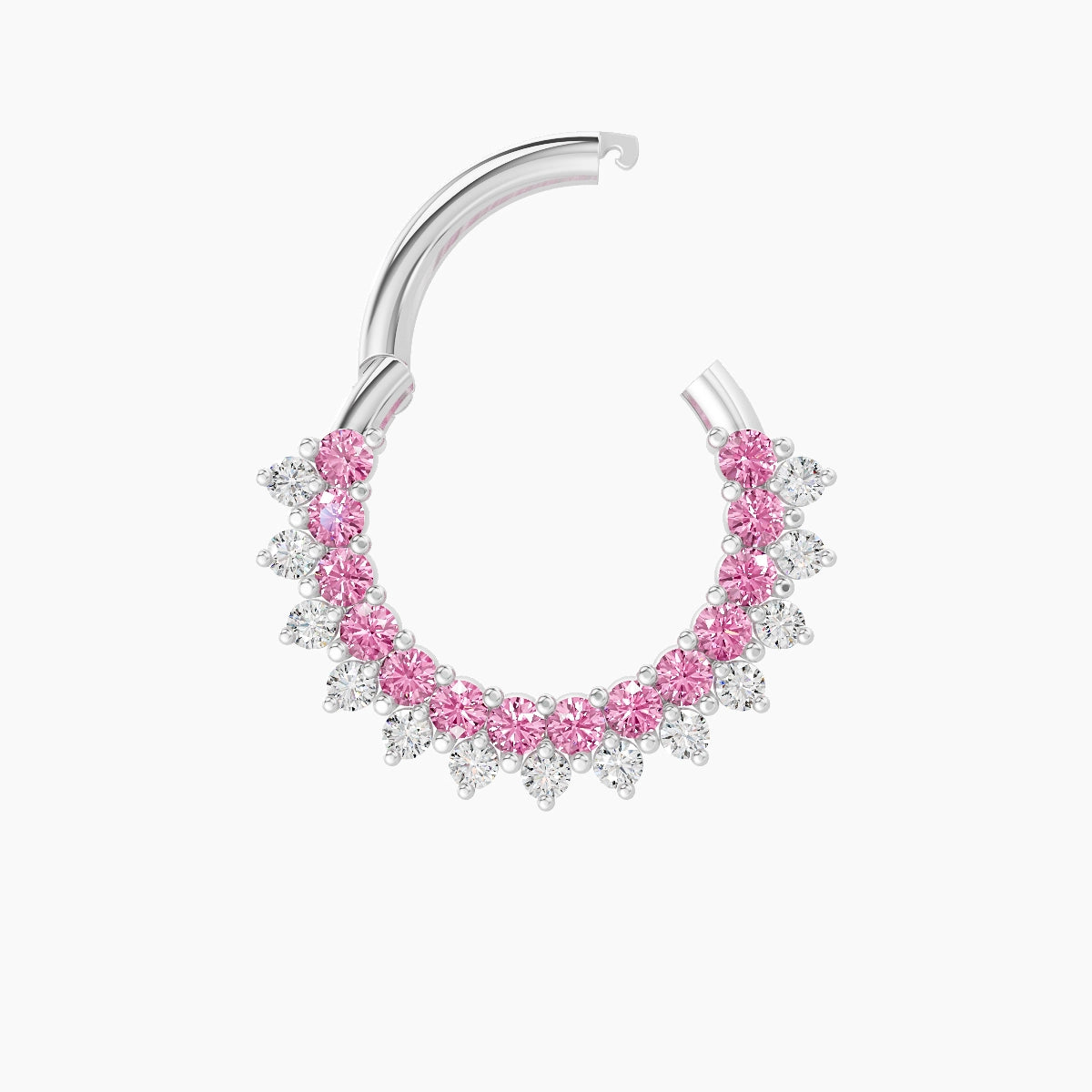 Danae | 18k White Gold 8 mm Pink Sapphire & Diamond Septum Piercing