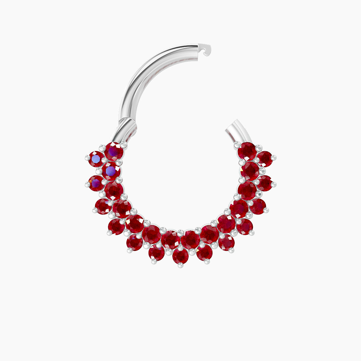 Danae | 18k White Gold 8 mm Ruby Septum Piercing