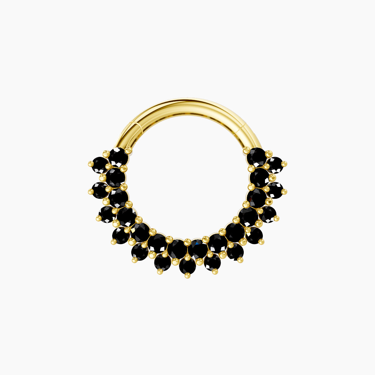 Danae | 18k Yellow Gold 8 mm Black Diamond Septum Piercing