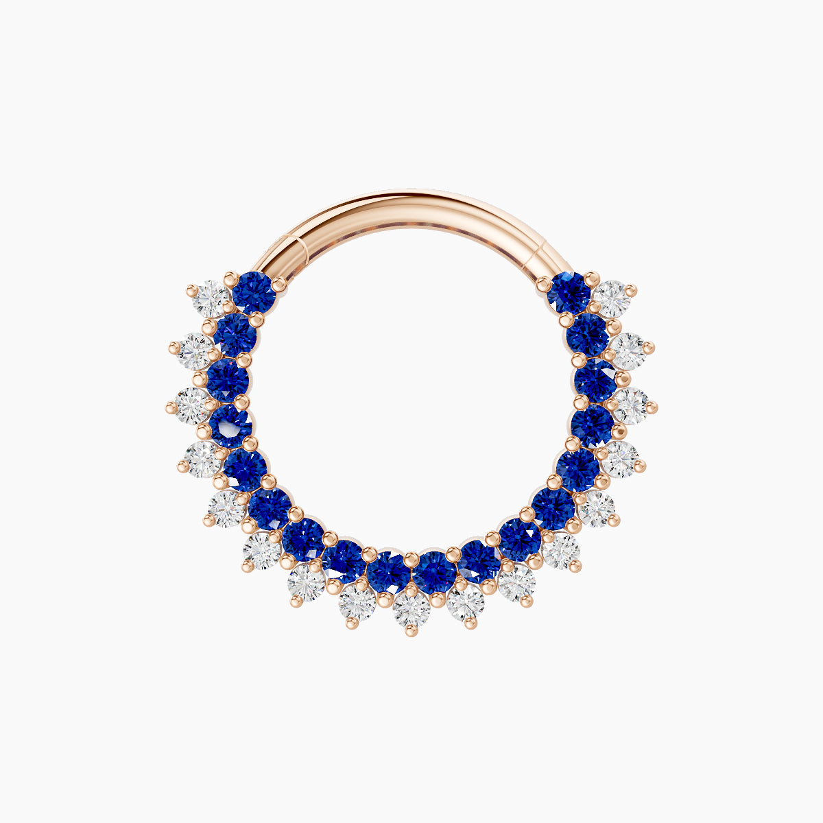 Danae | 18k Rose Gold 9.5 mm Sapphire & Diamond Daith Piercing