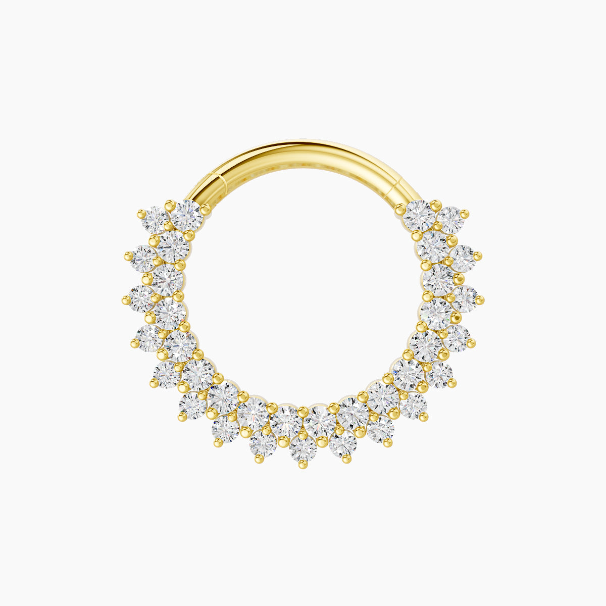 Danae | 18k Yellow Gold 9.5 mm Diamond Daith Piercing