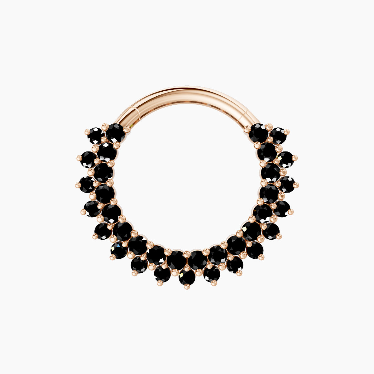 Danae | 18k Rose Gold 9.5 mm Black Diamond Septum Piercing