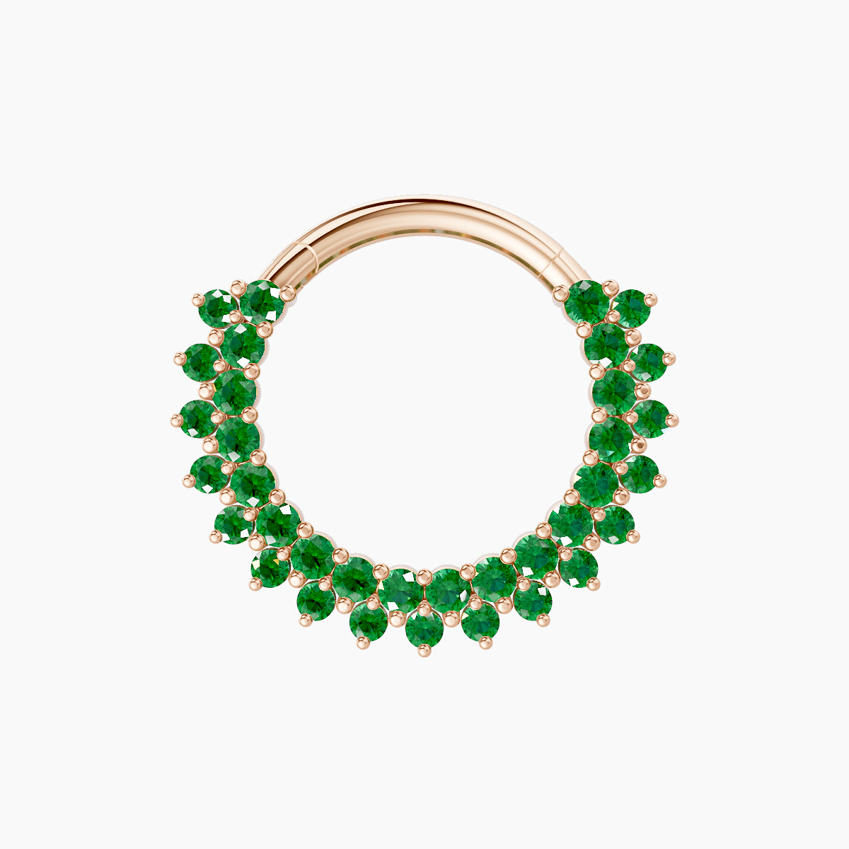 Danae | 18k Rose Gold 9.5 mm Emerald Septum Piercing